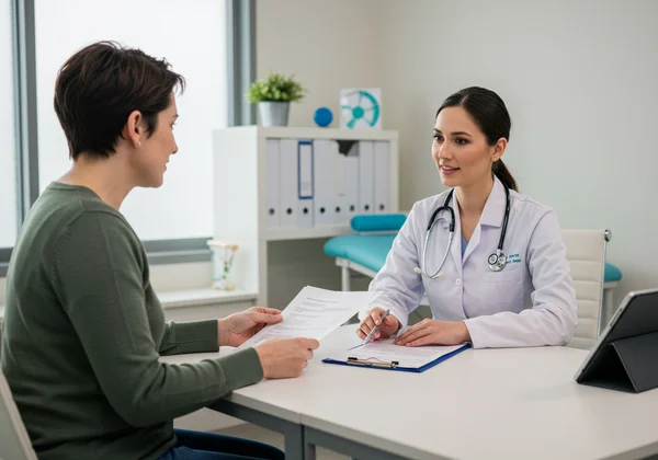 Parent discusses child autism concerns with pediatrician