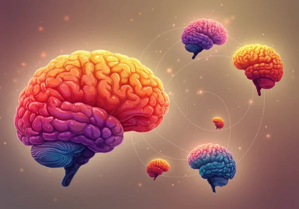 Diverse human minds represented as unique, valuable, glowing shapes.