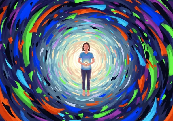 Person finds calm amidst overwhelming sensory input