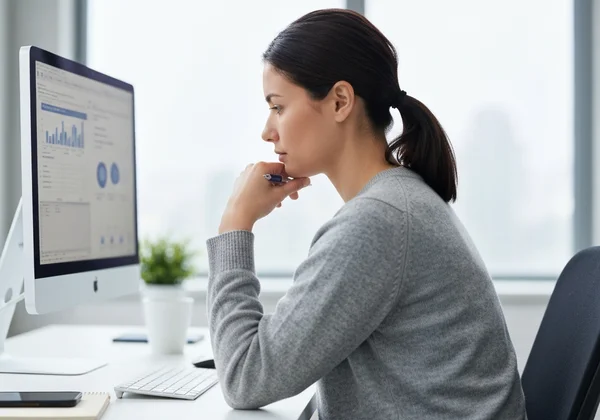 Person reviewing online autism test results for insights