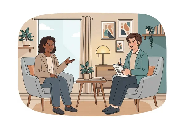 Person consulting with a mental health expert